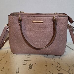 Anne Klein Pink Satchel w/Card Holder Shoulder Handbag Purse